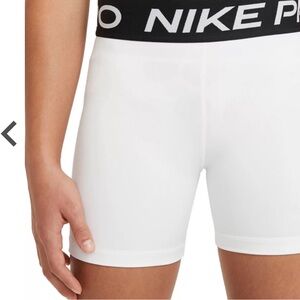Kids Nike pro shorts white